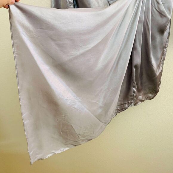 Bardot Shimmer Draped Mini Dress Size 8 Medium in Silver  39696DB - Picture 7 of 11
